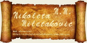 Nikoleta Miletaković vizit kartica